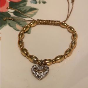 Juicy Couture gold adjustable beaded bracelet